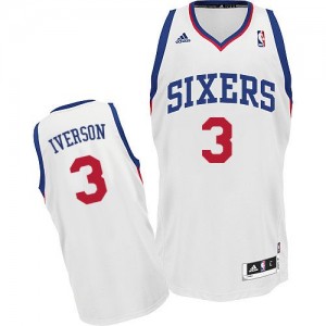 Maillot NBA Blanc Allen Iverson #3 Philadelphia 76ers Home Swingman Enfants Adidas