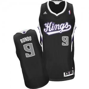Sacramento Kings #9 Adidas Alternate Noir Swingman Maillot d'équipe de NBA vente en ligne - Rajon Rondo pour Homme