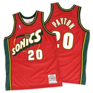 Maillot Mitchell and Ness Rouge Throwback SuperSonics Swingman Oklahoma City Thunder - Gary Payton #20 - Homme
