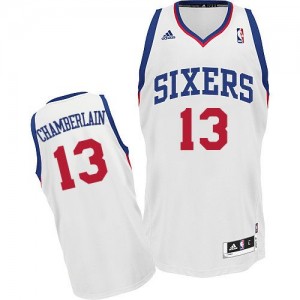 Philadelphia 76ers Wilt Chamberlain #13 Home Swingman Maillot d'équipe de NBA - Blanc pour Homme