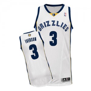 Maillot NBA Authentic Allen Iverson #3 Memphis Grizzlies Home Blanc - Homme