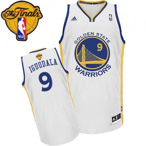 Maillot NBA Golden State Warriors #9 Andre Iguodala Blanc Adidas Swingman Home 2015 The Finals Patch - Homme