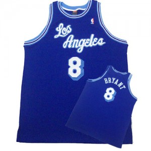 Los Angeles Lakers #8 Nike Throwback Bleu Authentic Maillot d'équipe de NBA en ligne - Kobe Bryant pour Homme