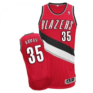 Portland Trail Blazers #35 Adidas Alternate Rouge Authentic Maillot d'équipe de NBA pas cher - Chris Kaman pour Homme