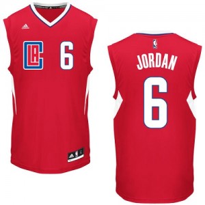 Maillot NBA Rouge DeAndre Jordan #6 Los Angeles Clippers Road Authentic Homme Adidas