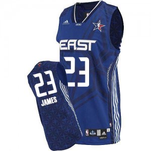 Cleveland Cavaliers LeBron James #23 2010 All Star Authentic Maillot d'équipe de NBA - Bleu pour Homme