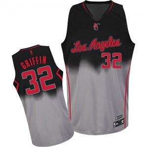 Maillot NBA Gris noir Blake Griffin #32 Los Angeles Clippers Fadeaway Fashion Swingman Femme Adidas