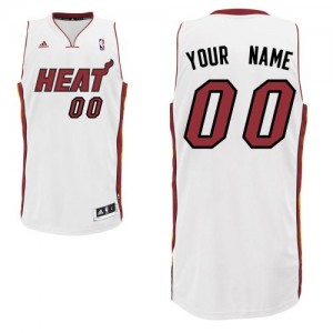 Miami Heat Personnalisé Adidas Home Blanc Maillot d'équipe de NBA Le meilleur cadeau - Swingman pour Homme