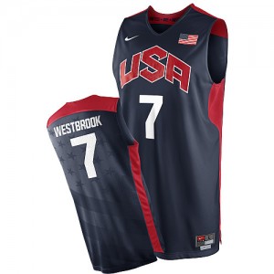 Maillot NBA Authentic Russell Westbrook #7 Team USA 2012 Olympics Bleu marin - Homme