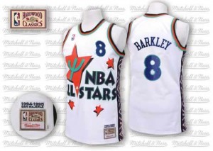 Phoenix Suns Charles Barkley #8 Throwback 1995 All Star Swingman Maillot d'équipe de NBA - Blanc pour Homme