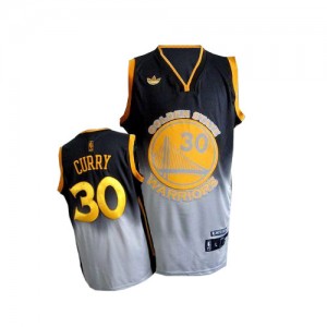 Golden State Warriors Stephen Curry #30 Fadeaway Fashion Swingman Maillot d'équipe de NBA - Gris noir pour Homme