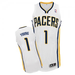 Indiana Pacers #1 Adidas Home Blanc Authentic Maillot d'équipe de NBA préférentiel - Joseph Young pour Homme