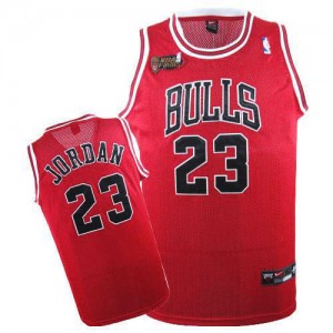 Maillot NBA Rouge Michael Jordan #23 Chicago Bulls Throwback Champions Patch Swingman Homme Nike