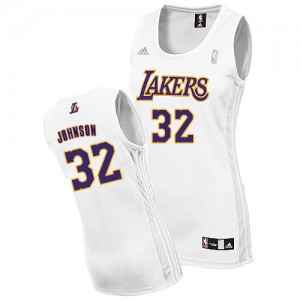 Los Angeles Lakers Magic Johnson #32 Alternate Swingman Maillot d'équipe de NBA - Blanc pour Femme