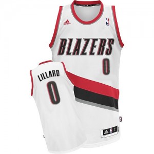 Portland Trail Blazers Damian Lillard #0 Home Swingman Maillot d'équipe de NBA - Blanc pour Femme