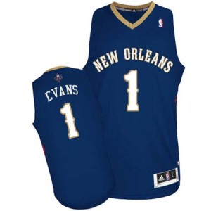 Maillot NBA Bleu marin Tyreke Evans #1 New Orleans Pelicans Road Authentic Homme Adidas