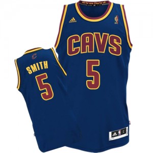 Maillot Adidas Bleu marin CavFanatic Authentic Cleveland Cavaliers - J.R. Smith #5 - Homme