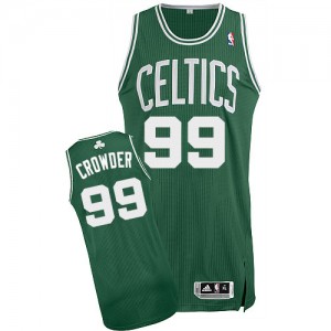 Maillot NBA Vert (No Blanc) Jae Crowder #99 Boston Celtics Road Authentic Homme Adidas