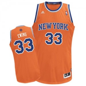 Maillot Adidas Orange Alternate Swingman New York Knicks - Patrick Ewing #33 - Homme
