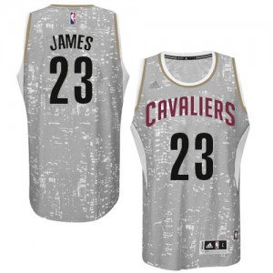 Cleveland Cavaliers #23 Adidas City Light Gris Authentic Maillot d'équipe de NBA la meilleure qualité - LeBron James pour Homme