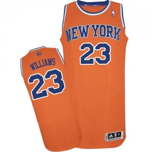 Maillot NBA Orange Derrick Williams #23 New York Knicks Alternate Authentic Homme Adidas