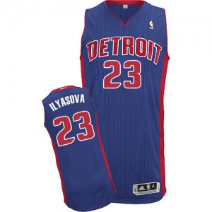 Detroit Pistons #23 Adidas Road Bleu royal Authentic Maillot d'équipe de NBA Vente - Ersan Ilyasova pour Homme