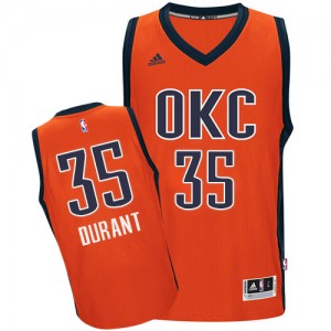 Maillot Authentic Oklahoma City Thunder NBA climacool Orange - #35 Kevin Durant - Homme