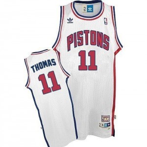 Detroit Pistons #11 Adidas Throwback Blanc Authentic Maillot d'équipe de NBA Prix d'usine - Isiah Thomas pour Homme