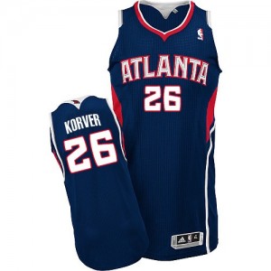 Atlanta Hawks Kyle Korver #26 Road Authentic Maillot d'équipe de NBA - Bleu marin pour Homme