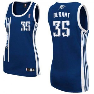 Oklahoma City Thunder Kevin Durant #35 Alternate Authentic Maillot d'équipe de NBA - Bleu marin pour Femme