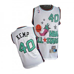 Oklahoma City Thunder #40 Adidas SuperSonics 1995 All Star Blanc Swingman Maillot d'équipe de NBA sortie magasin - Shawn Kemp pour Homme