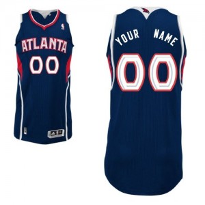 Maillot NBA Atlanta Hawks Personnalisé Authentic Bleu marin Adidas Road - Homme