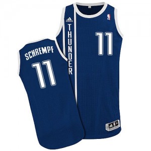 Maillot NBA Oklahoma City Thunder #11 Detlef Schrempf Bleu marin Adidas Authentic Alternate - Homme