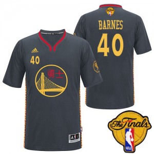 Maillot NBA Noir Harrison Barnes #40 Golden State Warriors Slate Chinese New Year 2015 The Finals Patch Authentic Homme Adidas