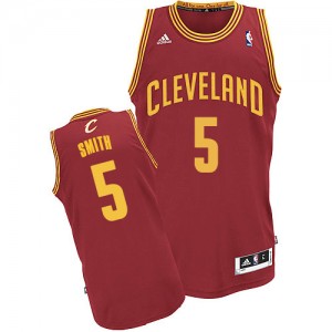Maillot NBA Cleveland Cavaliers #5 J.R. Smith Vin Rouge Adidas Swingman Road - Homme