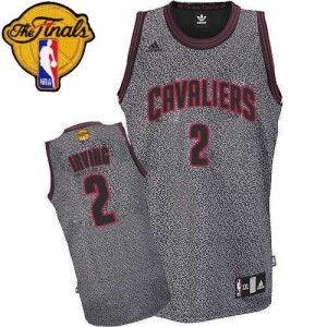 Maillot Adidas Gris Static Fashion 2015 The Finals Patch Swingman Cleveland Cavaliers - Kyrie Irving #2 - Homme
