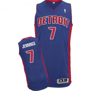 Detroit Pistons #7 Adidas Road Bleu royal Authentic Maillot d'équipe de NBA Peu co?teux - Brandon Jennings pour Homme