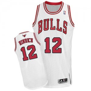 Maillot NBA Chicago Bulls #12 Kirk Hinrich Blanc Adidas Authentic Home - Homme