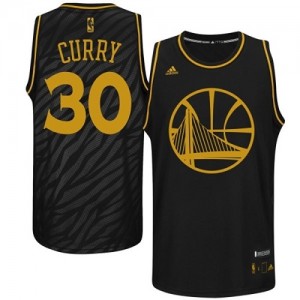 Golden State Warriors Stephen Curry #30 Precious Metals Fashion Swingman Maillot d'équipe de NBA - Noir pour Homme