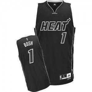 Maillot Authentic Miami Heat NBA Shadow Noir - #1 Chris Bosh - Homme