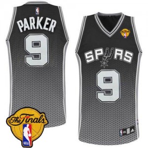 San Antonio Spurs #9 Adidas Resonate Fashion Finals Patch Noir Authentic Maillot d'équipe de NBA Promotions - Tony Parker pour Homme
