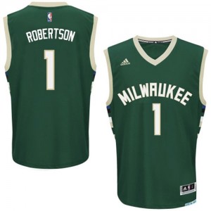 Maillot NBA Milwaukee Bucks #1 Oscar Robertson Vert Adidas Swingman Road - Homme