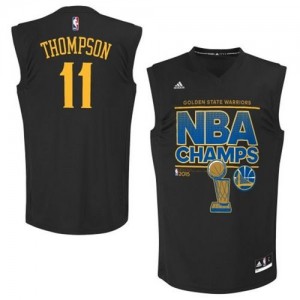 Maillot NBA Authentic Klay Thompson #11 Golden State Warriors 2015 NBA Finals Champions Noir - Homme
