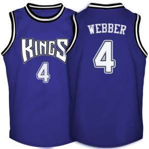 Maillot NBA Violet Chris Webber #4 Sacramento Kings Throwback Authentic Homme Adidas