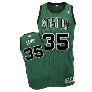 Boston Celtics Reggie Lewis #35 Alternate Authentic Maillot d'équipe de NBA - Vert (No. noir) pour Homme