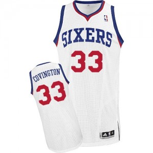 Maillot NBA Philadelphia 76ers #33 Robert Covington Blanc Adidas Authentic Home - Homme