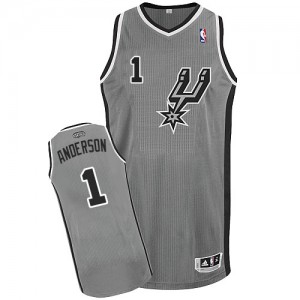 Maillot NBA San Antonio Spurs #1 Kyle Anderson Gris argenté Adidas Authentic Alternate - Homme