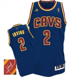 Cleveland Cavaliers #2 Adidas Autographed Bleu marin Authentic Maillot d'équipe de NBA en ligne - Kyrie Irving pour Homme