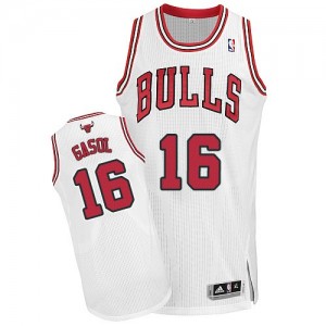 Maillot NBA Authentic Pau Gasol #16 Chicago Bulls Home Blanc - Homme
