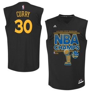 Golden State Warriors Stephen Curry #30 2015 NBA Finals Champions Swingman Maillot d'équipe de NBA - Noir pour Homme